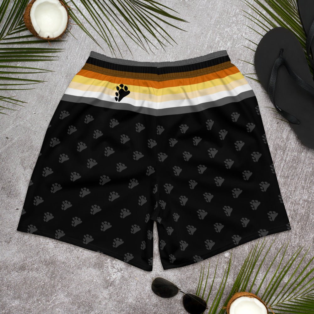 65 MCMLXV Men's LGBT Bear Pride Flag Athletic Long Gym Shorts - 65mcmlxv