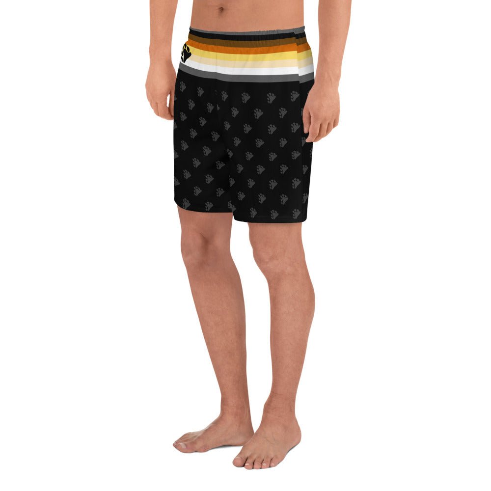 65 MCMLXV Men's LGBT Bear Pride Flag Athletic Long Gym Shorts - 65mcmlxv