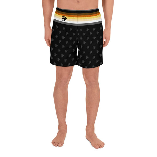 65 MCMLXV Men&#39;s LGBT Bear Pride Flag Athletic Long Gym Shorts - 65mcmlxv