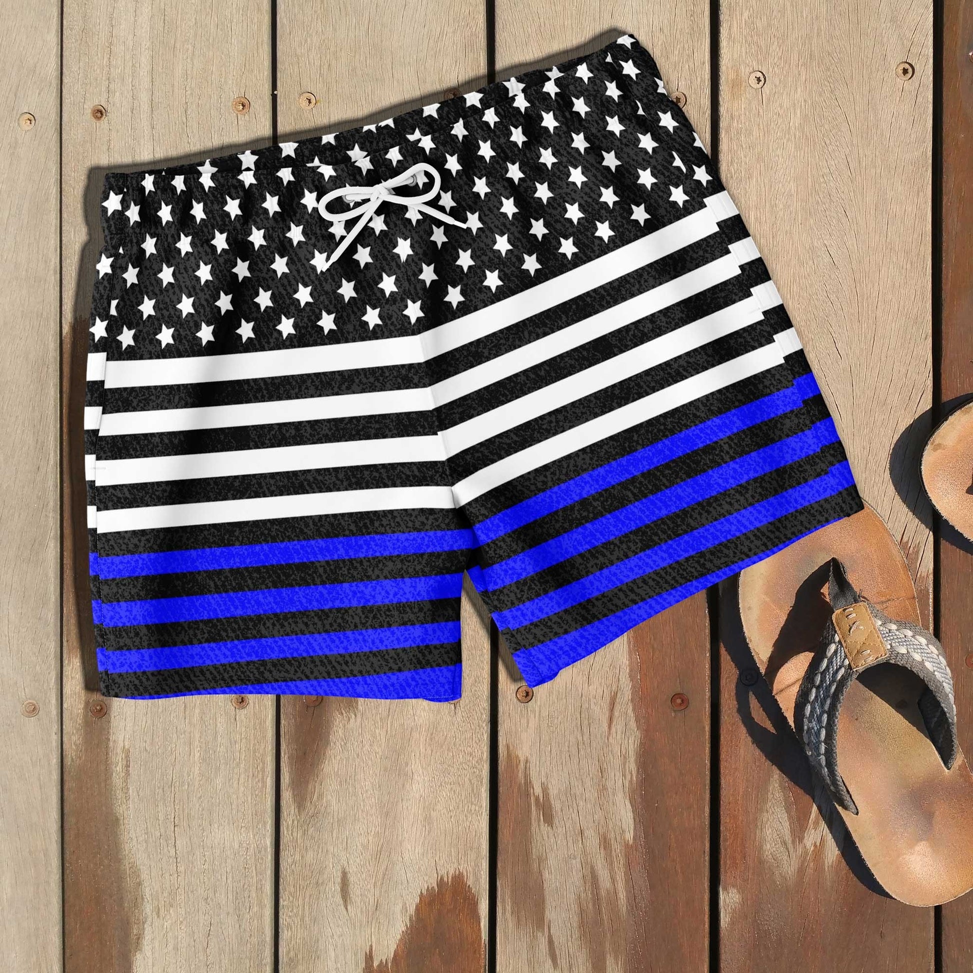 65 MCMLXV Men's Americana USA Flag Print Swim Trunk - 65mcmlxv