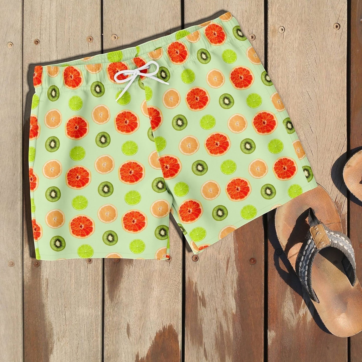 65 MCMLXV Men's Citrus Fruit Toss Print Swim Trunk - 65mcmlxv