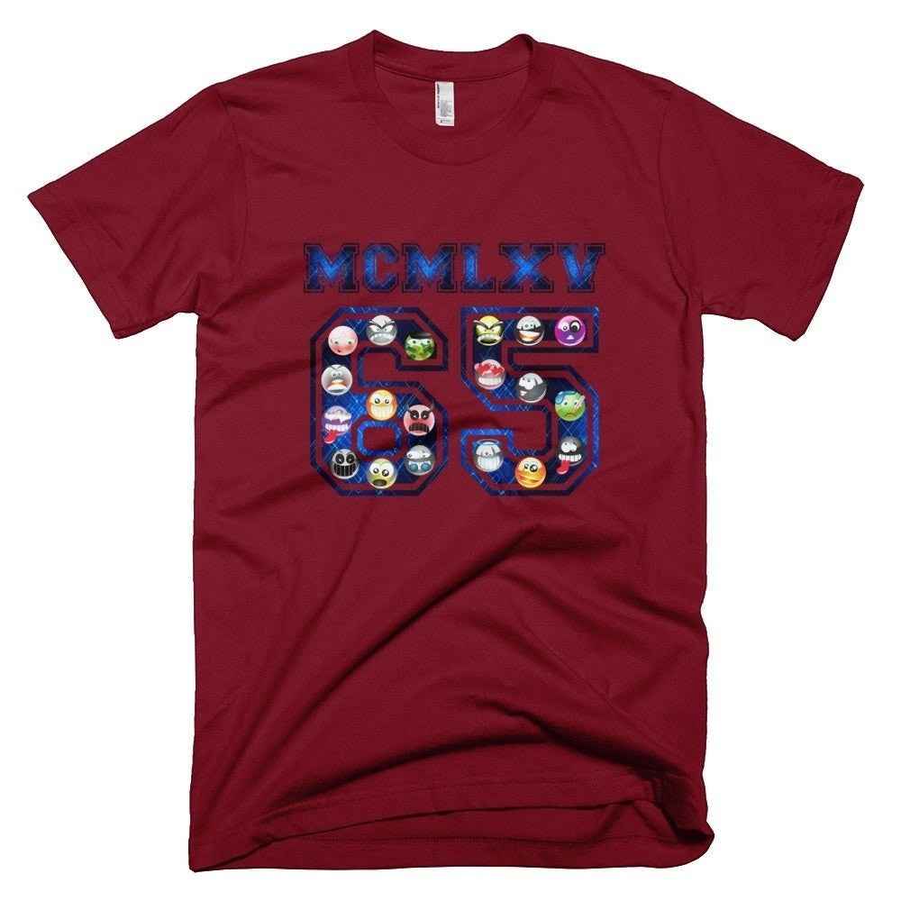 65 MCMLXV Men's Emoji Varsity Logo Graphic T-Shirt