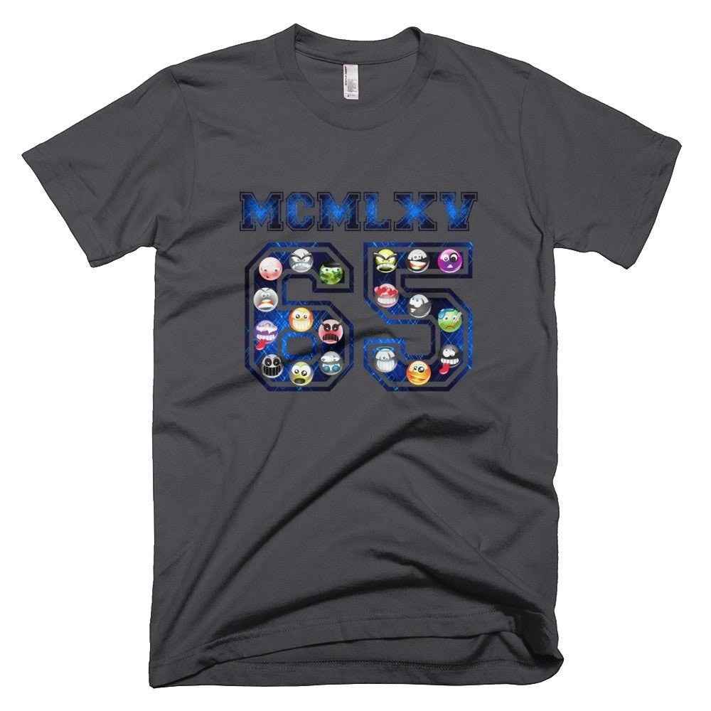 65 MCMLXV Men's Emoji Varsity Logo Graphic T-Shirt