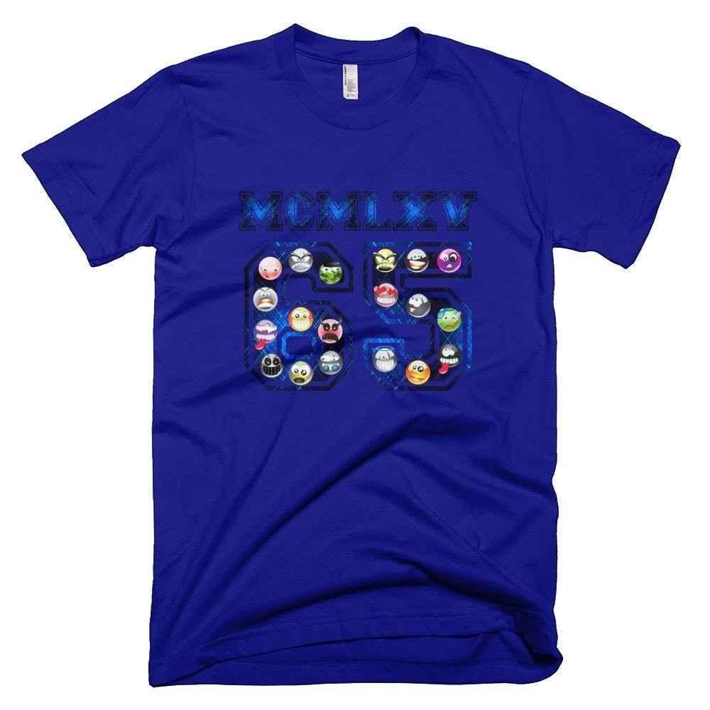 65 MCMLXV Men's Emoji Varsity Logo Graphic T-Shirt