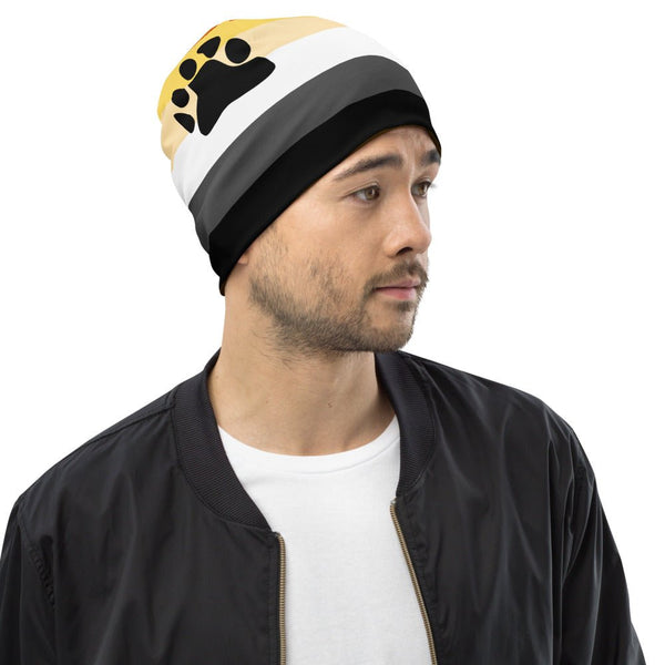 65 MCMLXV Mens LGBT Bear Pride Flag Print Knit Beanie Skullcap - 65mcmlxv