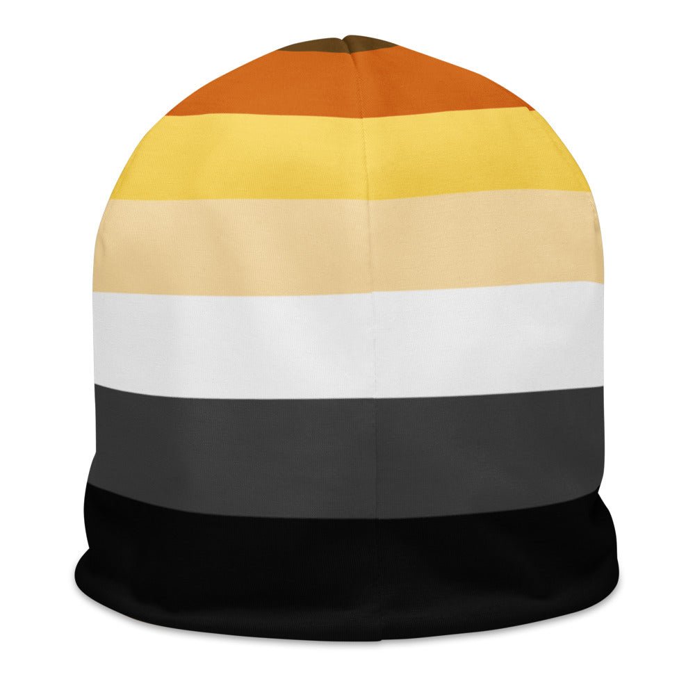 65 MCMLXV Mens LGBT Bear Pride Flag Print Knit Beanie Skullcap - 65mcmlxv