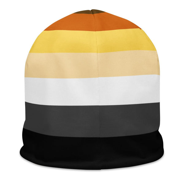 65 MCMLXV Mens LGBT Bear Pride Flag Print Knit Beanie Skullcap - 65mcmlxv