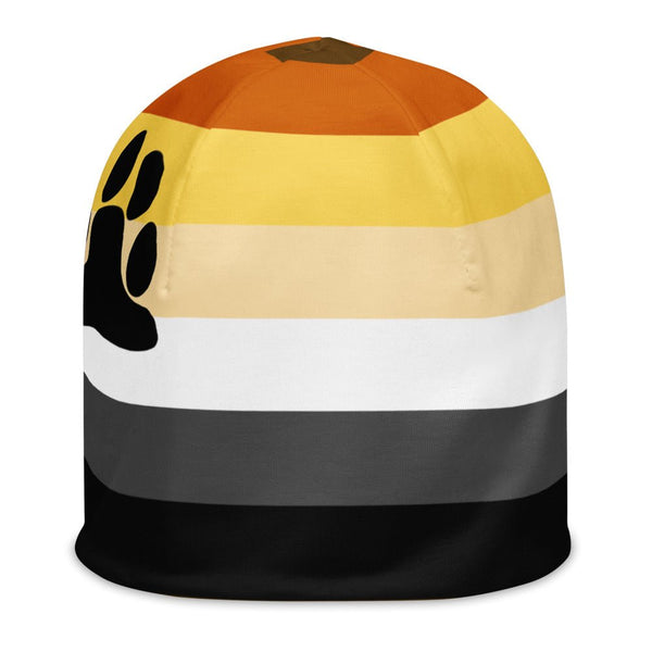 65 MCMLXV Mens LGBT Bear Pride Flag Print Knit Beanie Skullcap - 65mcmlxv