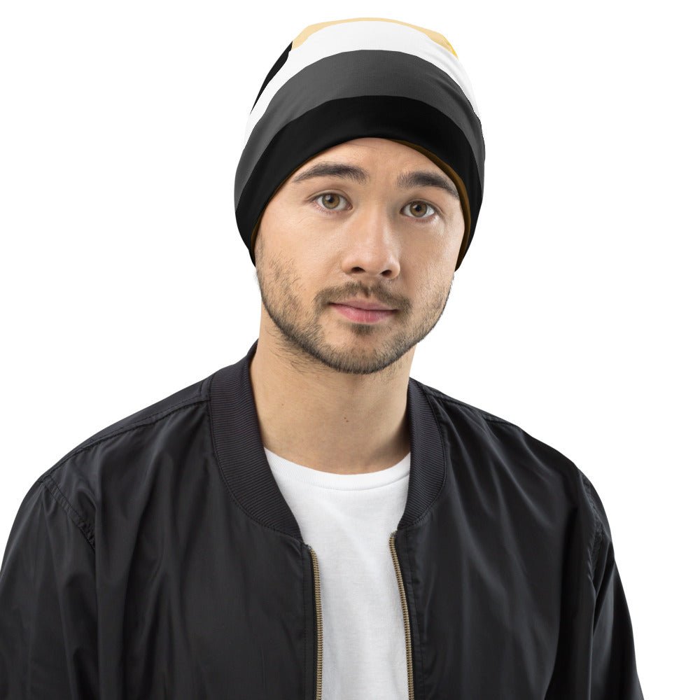 65 MCMLXV Mens LGBT Bear Pride Flag Print Knit Beanie Skullcap - 65mcmlxv