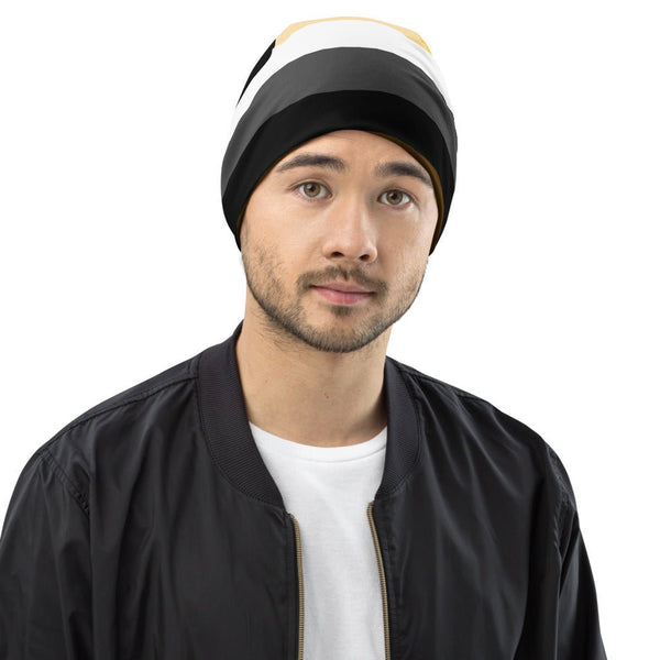 65 MCMLXV Mens LGBT Bear Pride Flag Print Knit Beanie Skullcap - 65mcmlxv
