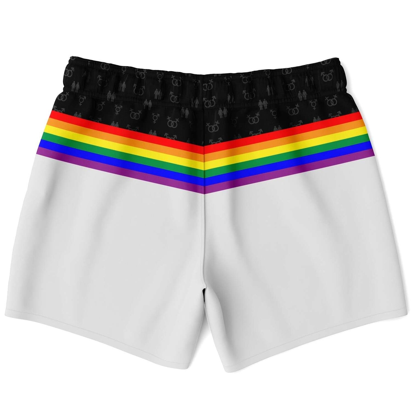 65 MCMLXV Men's LGBT Rainbow Flag Stripe Print Swim Trunk - 65mcmlxv