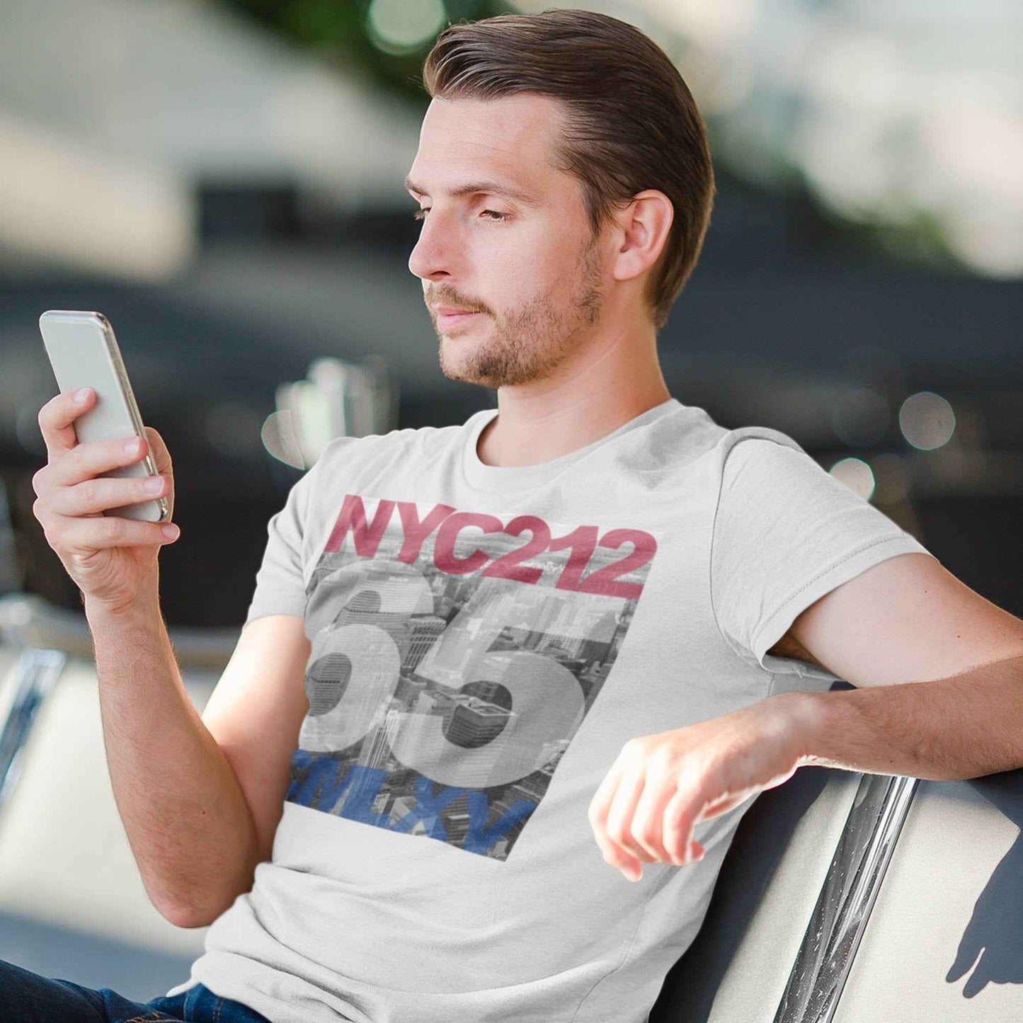 65 MCMLXV Men's NYC 212 Skyline Graphic T-Shirt