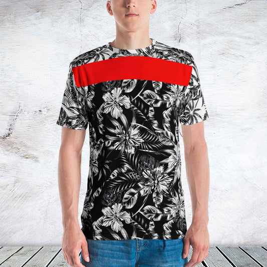 65 MCMLXV Men's Positive/Negative Tropical Floral Print T-Shirt
