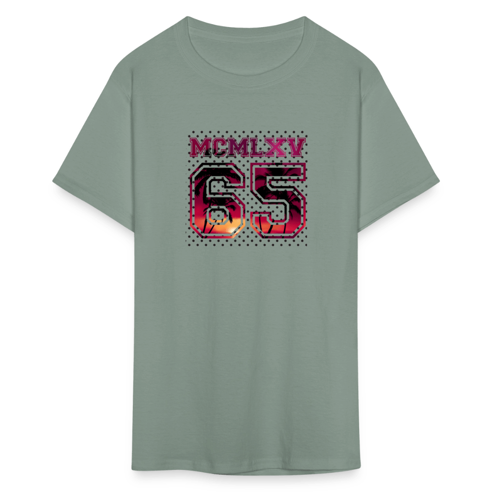 65 MCMLXV Men's Surf Sunset Varsity Logo Graphic T-Shirt - 65mcmlxv
