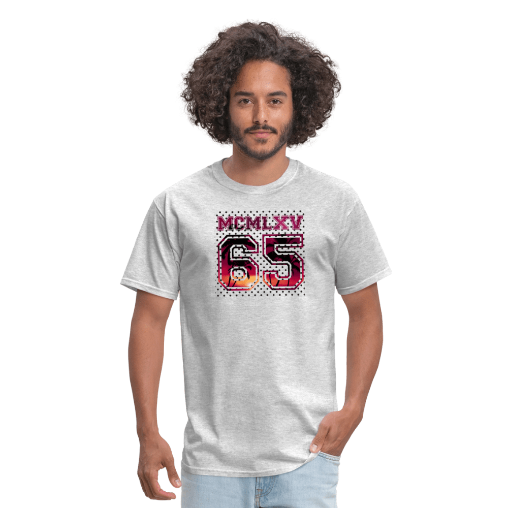65 MCMLXV Men's Surf Sunset Varsity Logo Graphic T-Shirt - 65mcmlxv