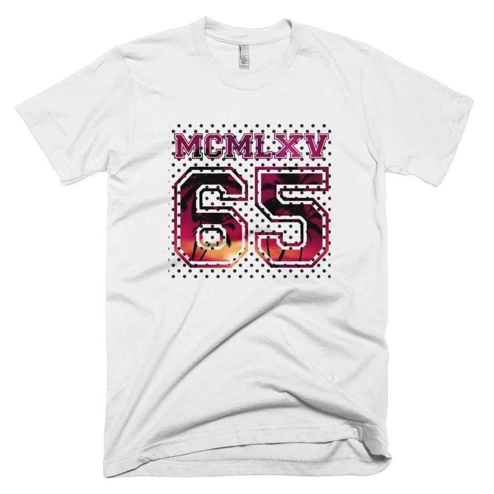 65 MCMLXV Men's Surf Sunset Varsity Logo Graphic T-Shirt