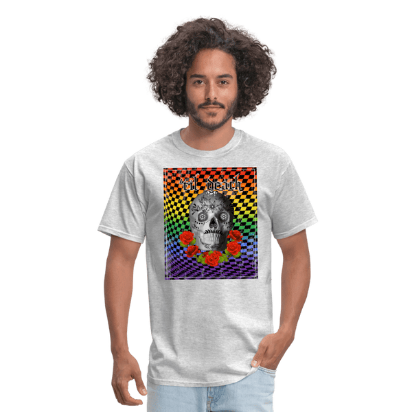 65 MCMLXV Men's Til Death Rainbow Checkerboard Skull T-Shirt - 65mcmlxv