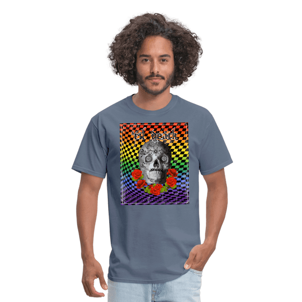 65 MCMLXV Men's Til Death Rainbow Checkerboard Skull T-Shirt - 65mcmlxv
