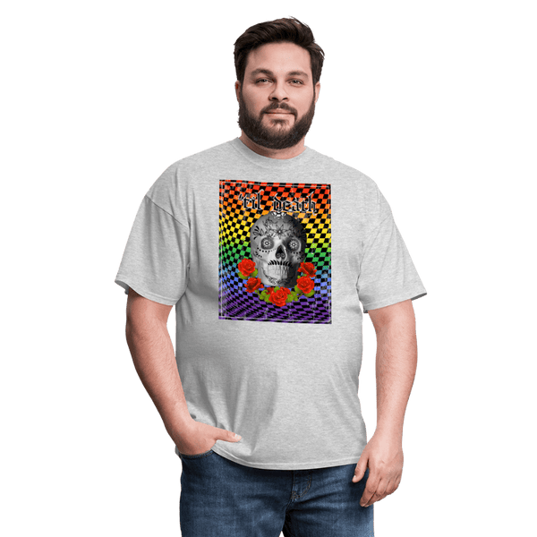 65 MCMLXV Men's Til Death Rainbow Checkerboard Skull T-Shirt - 65mcmlxv