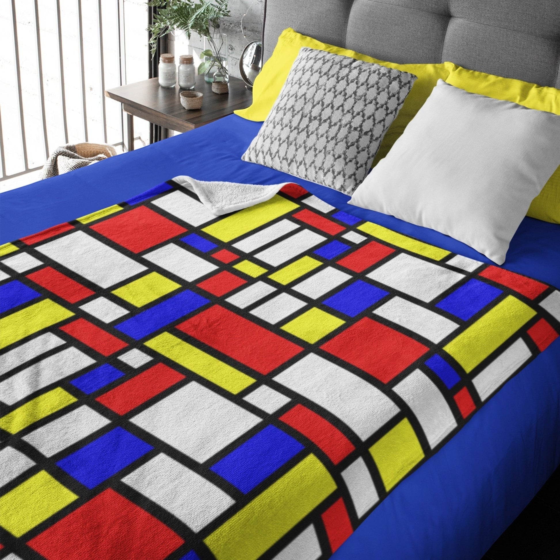 65 MCMLXV Mondrian Color Block Print Blanket - 65mcmlxv