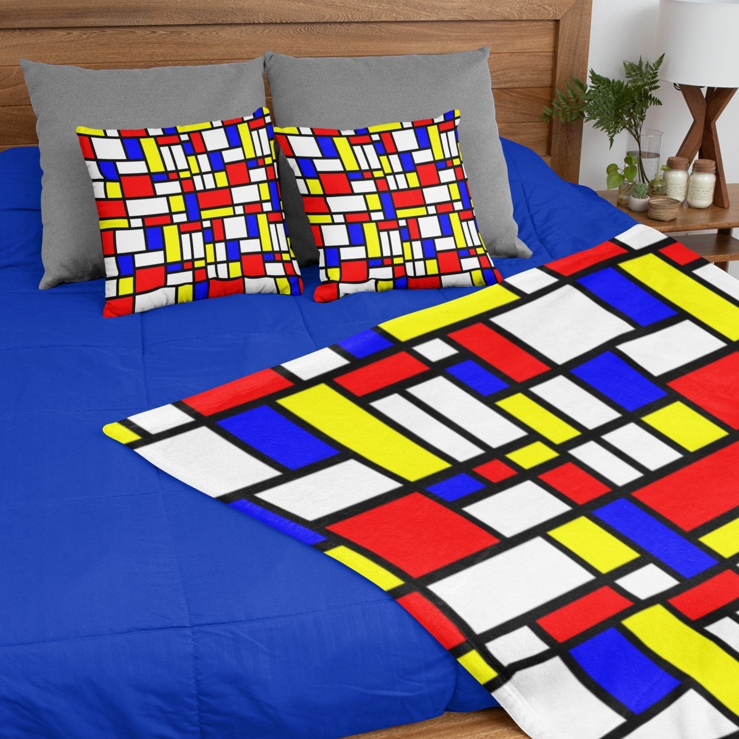 65 MCMLXV Mondrian Color Block Print Blanket - 65mcmlxv