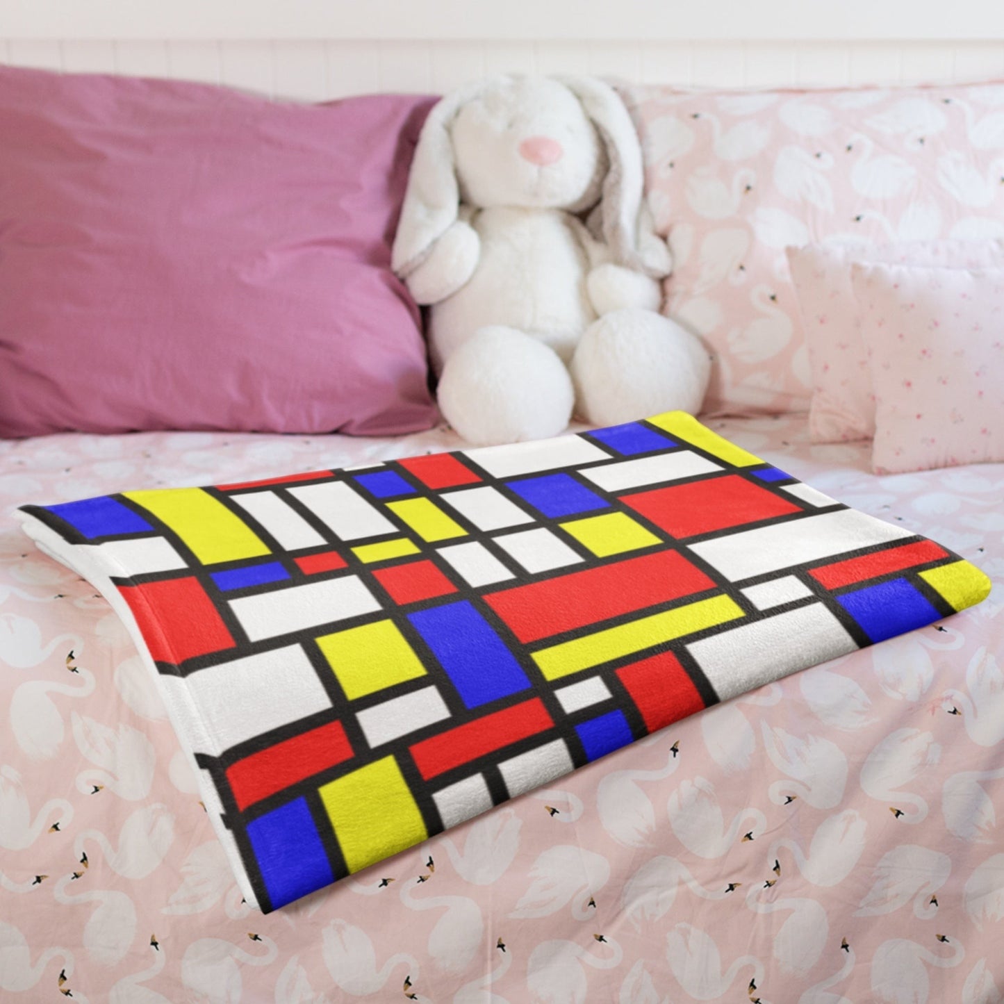 65 MCMLXV Mondrian Color Block Print Pet Blanket - 65mcmlxv