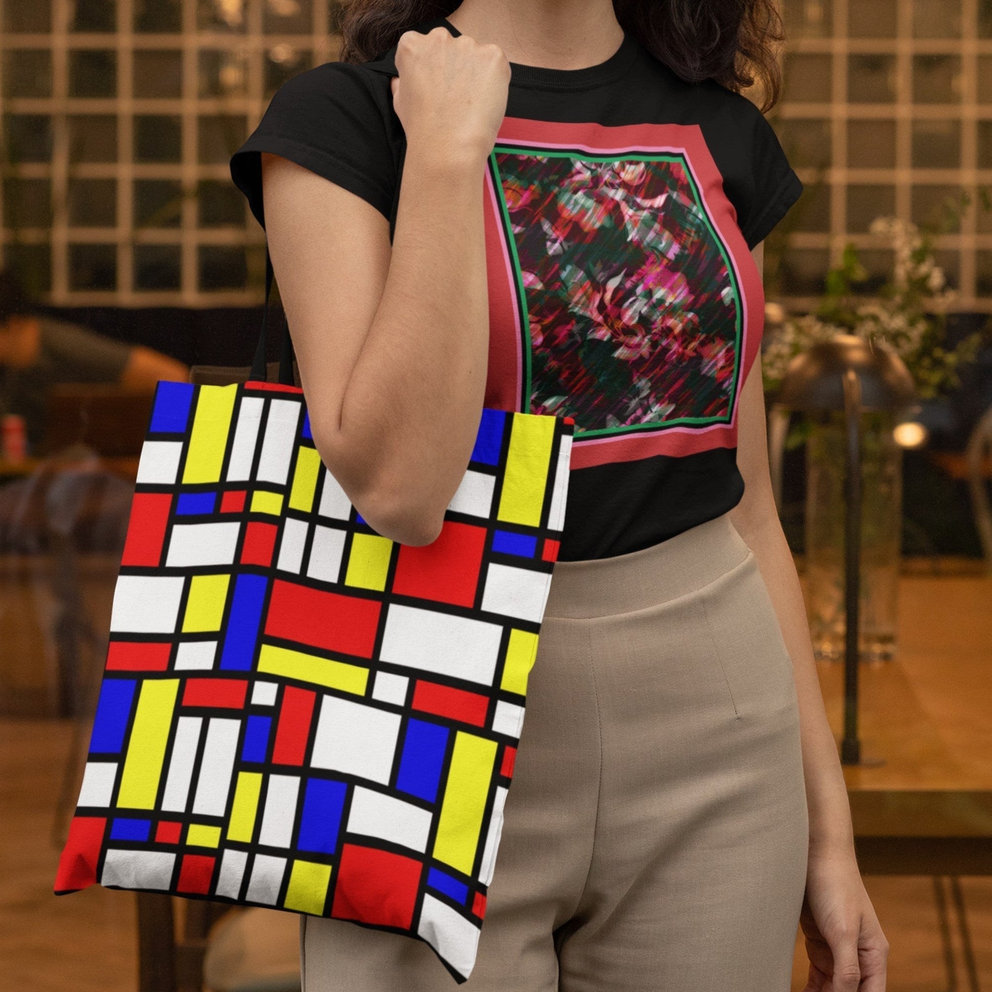 65 MCMLXV Mondrian Color Block Print Tote Bag - 65mcmlxv
