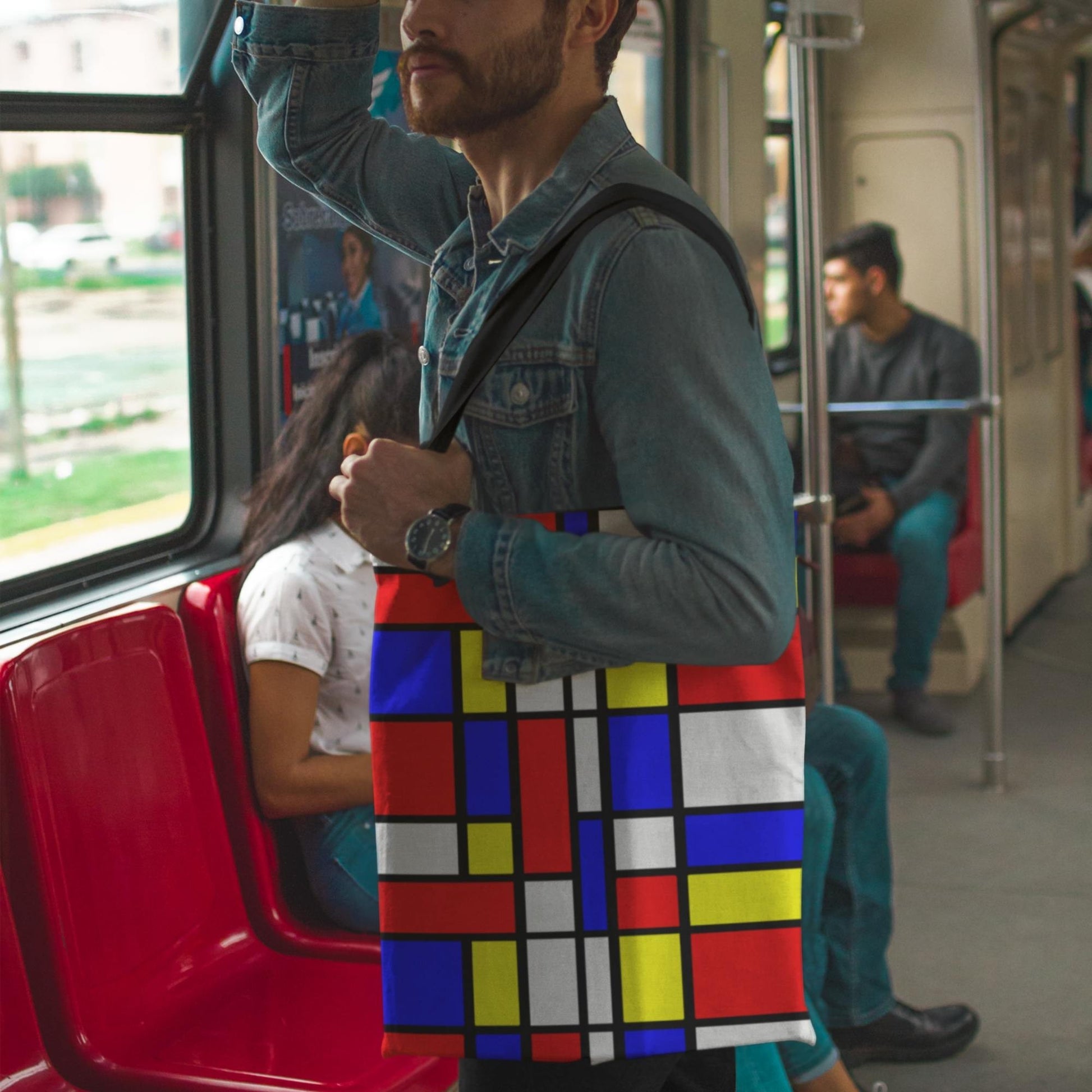 65 MCMLXV Mondrian Color Block Print Tote Bag - 65mcmlxv