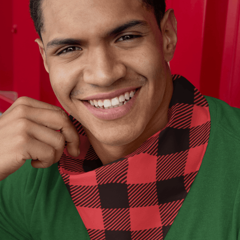 65 MCMLXV Red Buffalo Plaid Print Bandana Handkercheif Scarf - 65mcmlxv