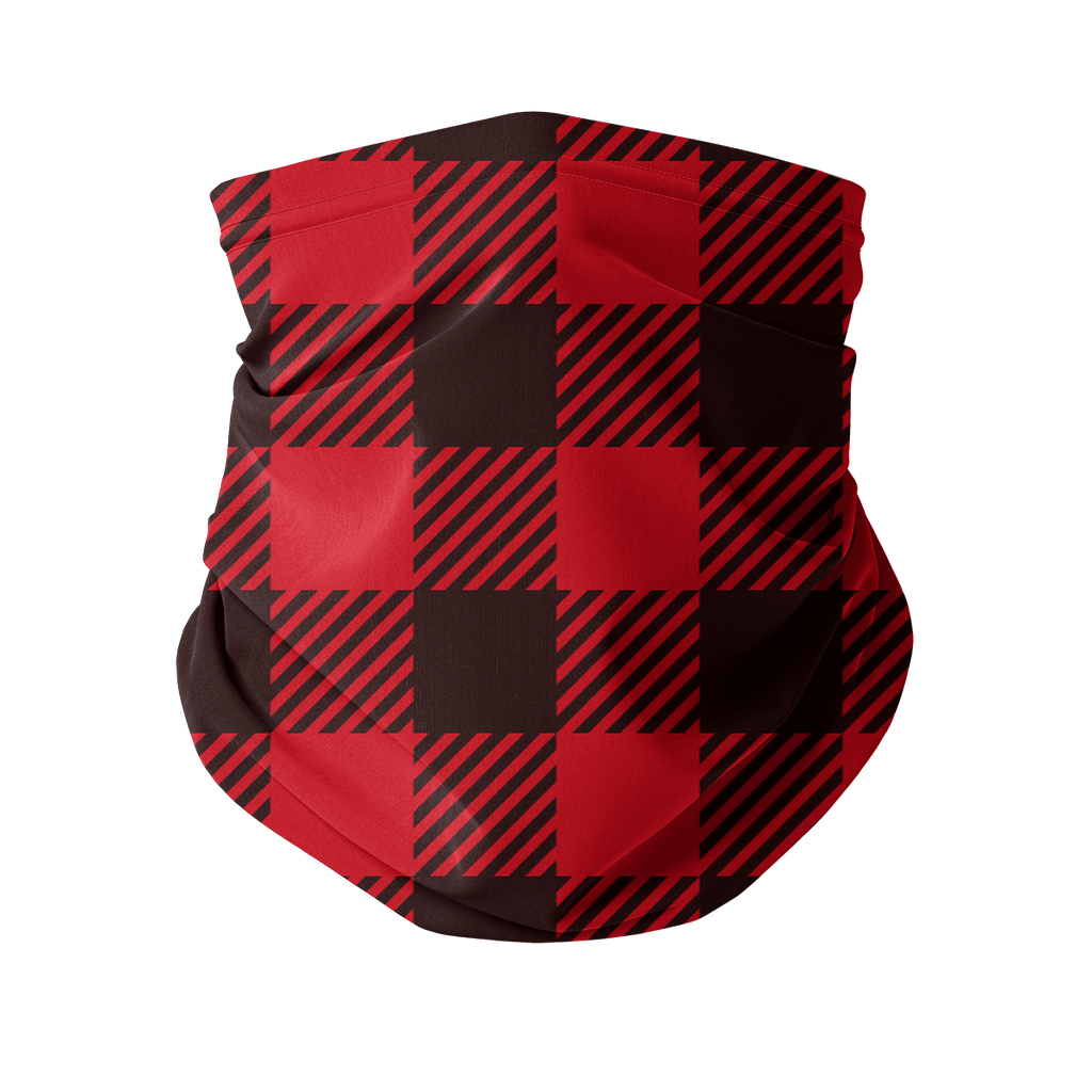 65 MCMLXV Red Buffalo Plaid Print Neck Gaiter Balaclava - 65mcmlxv