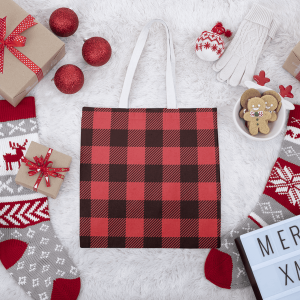 65 MCMLXV Red Buffalo Plaid Print Tote Bag - 65mcmlxv