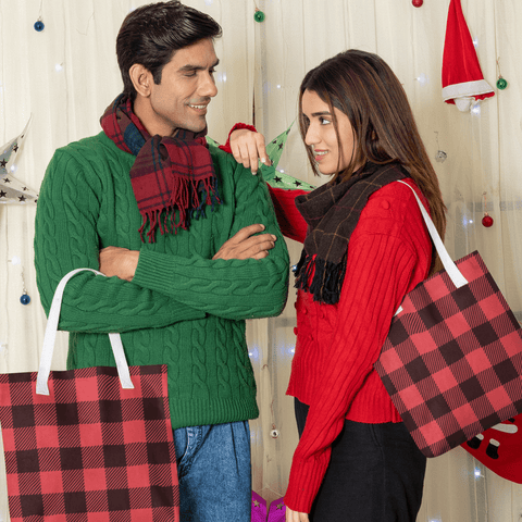 65 MCMLXV Red Buffalo Plaid Print Tote Bag - 65mcmlxv