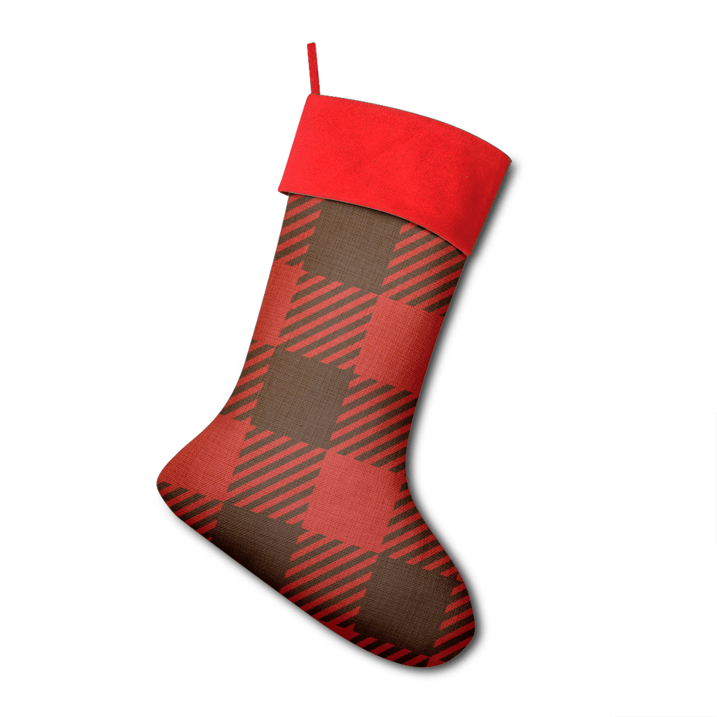 65 MCMLXV Red Buffalo Plaid Sublimation Christmas Stocking - 65mcmlxv