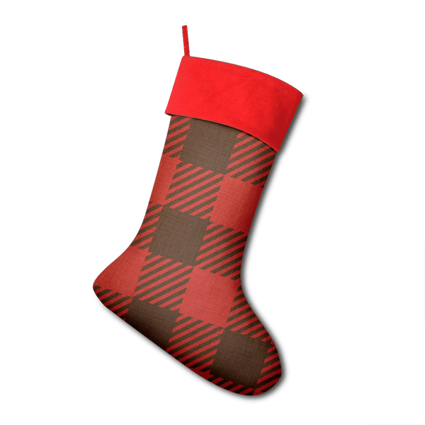 65 MCMLXV Red Buffalo Plaid Sublimation Christmas Stocking - 65mcmlxv