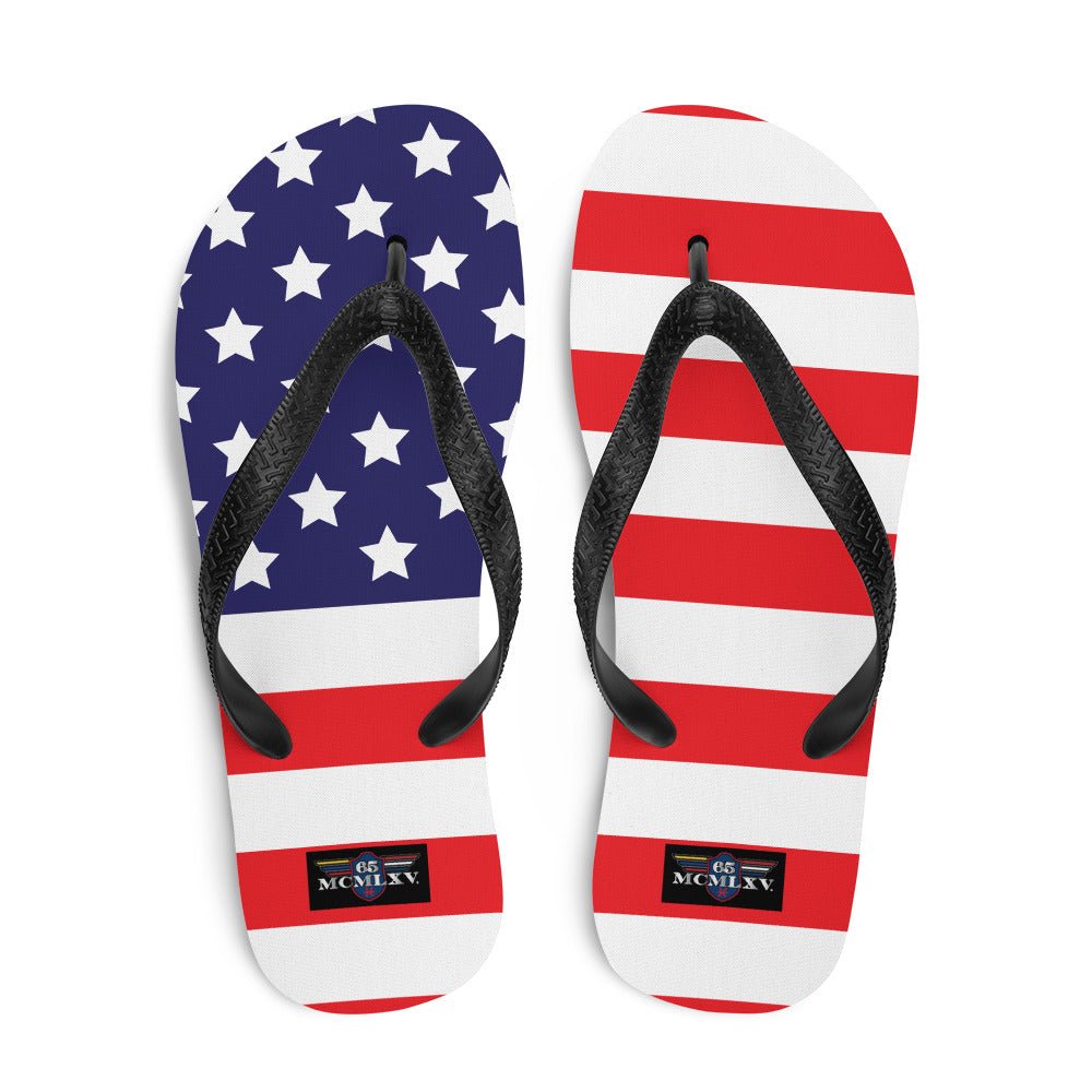 65 MCMLXV Unisex Americana USA Flag Print Flip - Flops - 65mcmlxv