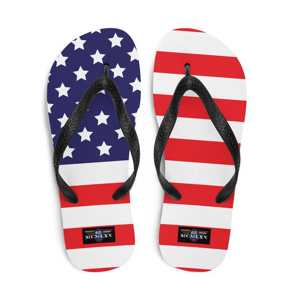 65 MCMLXV Unisex Americana USA Flag Print Flip - Flops - 65mcmlxv