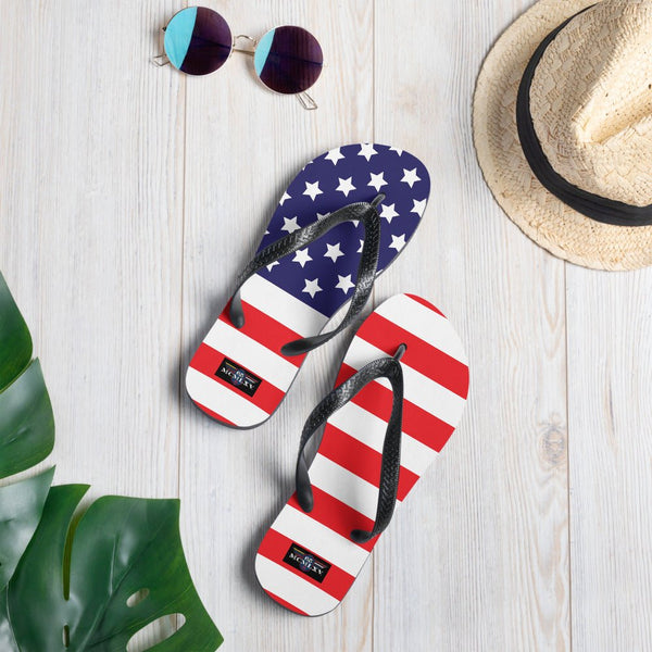65 MCMLXV Unisex Americana USA Flag Print Flip - Flops - 65mcmlxv