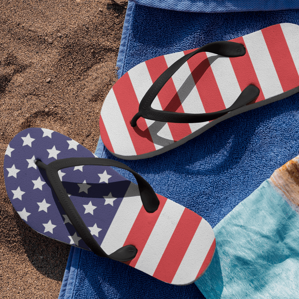 65 MCMLXV Unisex Americana USA Flag Print Flip - Flops - 65mcmlxv