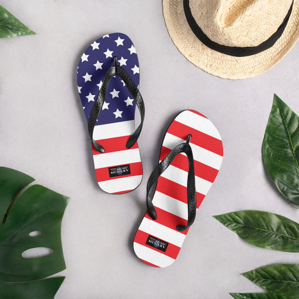65 MCMLXV Unisex Americana USA Flag Print Flip - Flops - 65mcmlxv