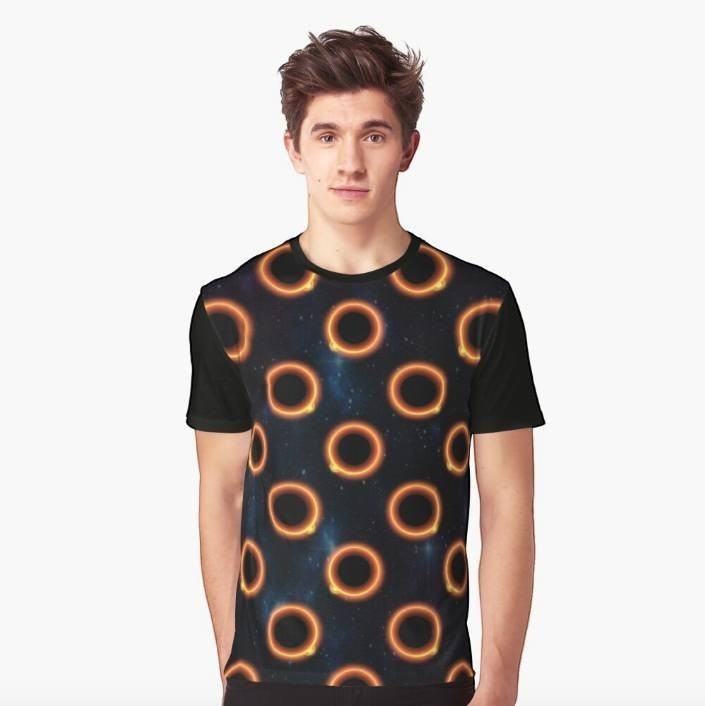65 MCMLXV Unisex Black Solar Eclipse Polka Dot Pattern Panel T-Shirt - 65mcmlxv
