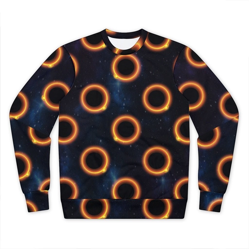 65 MCMLXV Unisex Black Solar Eclipse Polka Dot Pattern Performance Sweatshirt - 65mcmlxv