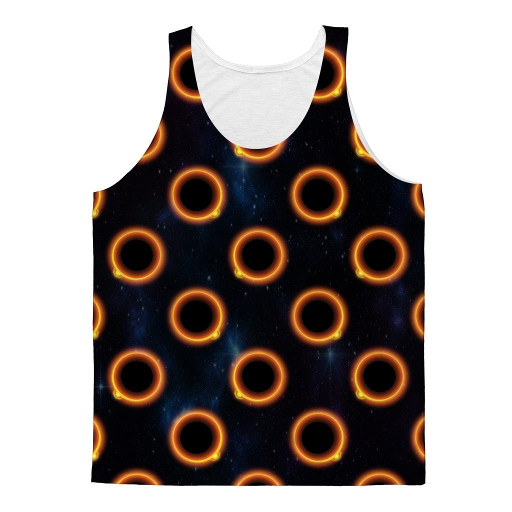 65 MCMLXV Unisex Black Solar Eclipse Polka Dot Pattern Tank Top - 65mcmlxv