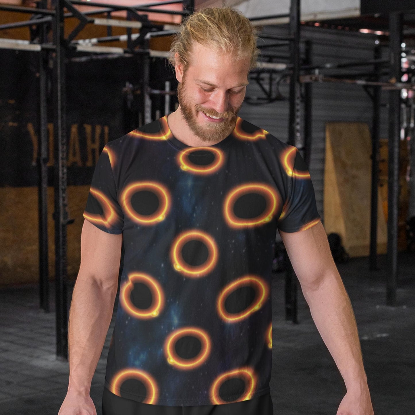 65 MCMLXV Unisex Black Solar Eclipse Polka Dot Print T-Shirt - 65mcmlxv