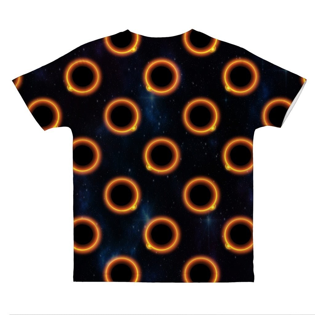 65 MCMLXV Unisex Black Solar Eclipse Polka Dot Print T-Shirt - 65mcmlxv