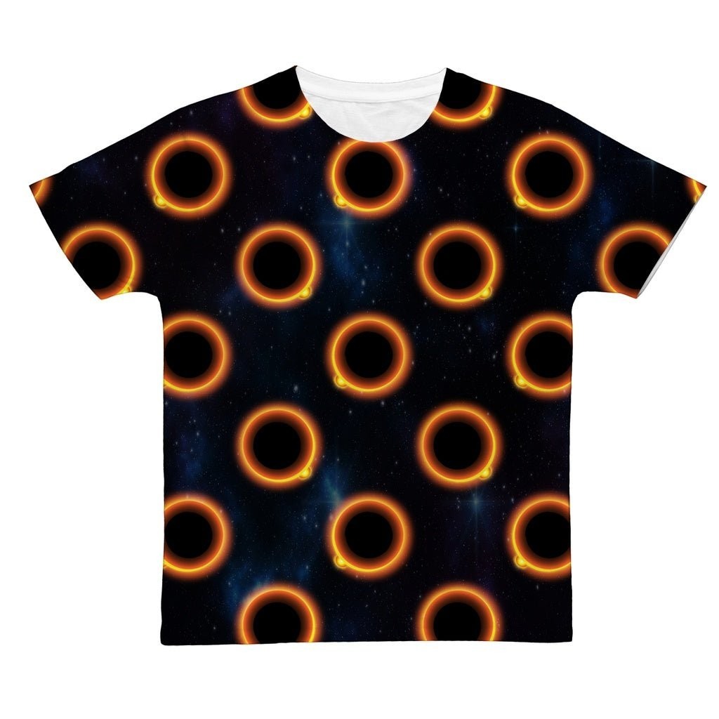 65 MCMLXV Unisex Black Solar Eclipse Polka Dot Print T-Shirt - 65mcmlxv