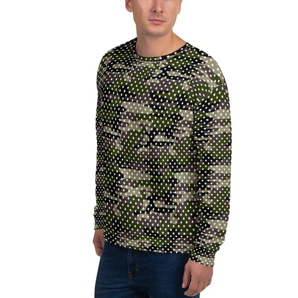 65 MCMLXV Unisex Camouflage & Polka Dot Print Fleece Sweatshirt - 65mcmlxv