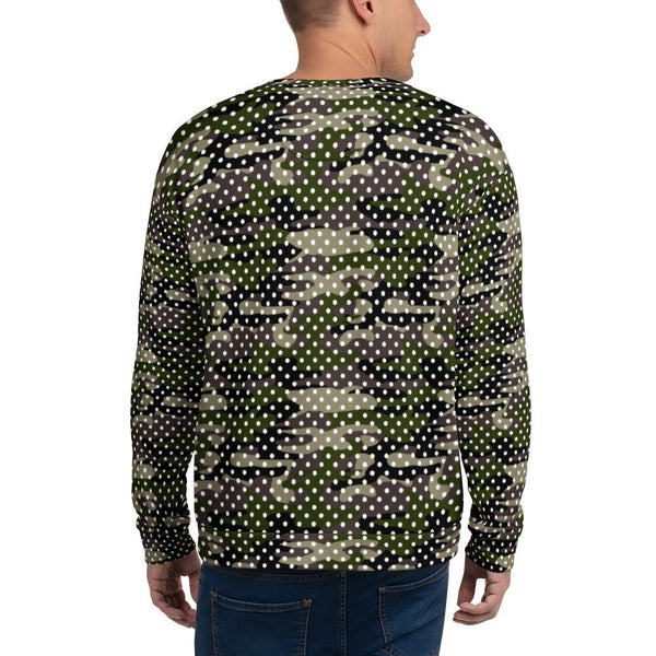 65 MCMLXV Unisex Camouflage & Polka Dot Print Fleece Sweatshirt - 65mcmlxv