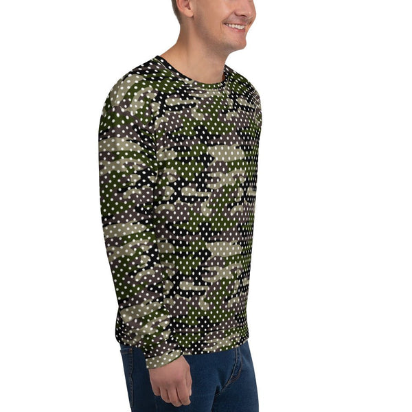 65 MCMLXV Unisex Camouflage & Polka Dot Print Fleece Sweatshirt - 65mcmlxv