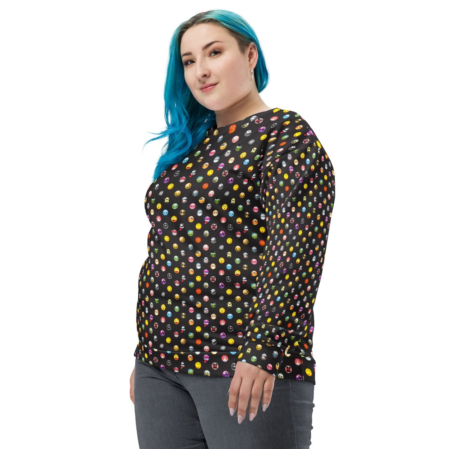 65 MCMLXV Unisex Cosplay Emoji Print Fleece Sweatshirt - 65mcmlxv