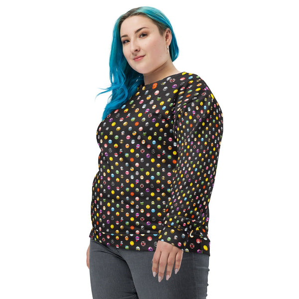 65 MCMLXV Unisex Cosplay Emoji Print Fleece Sweatshirt - 65mcmlxv
